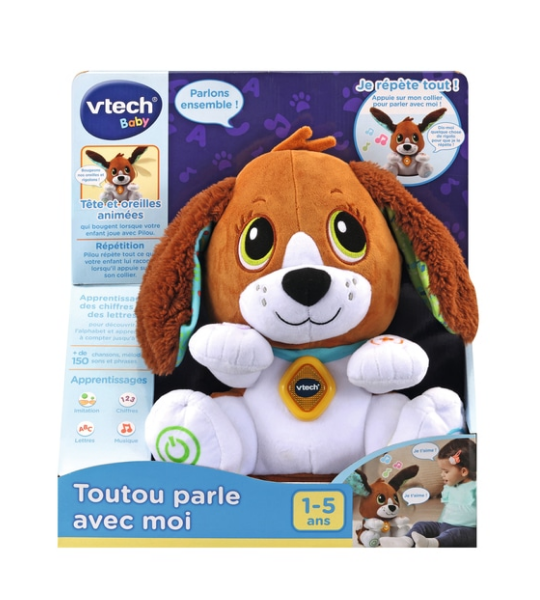 PELUCHE INTERACTIVE – TOUTOU PARLE AVEC MOI – VTECH
