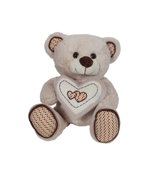 PELUCHE OURS AVEC COEUR 30 CM