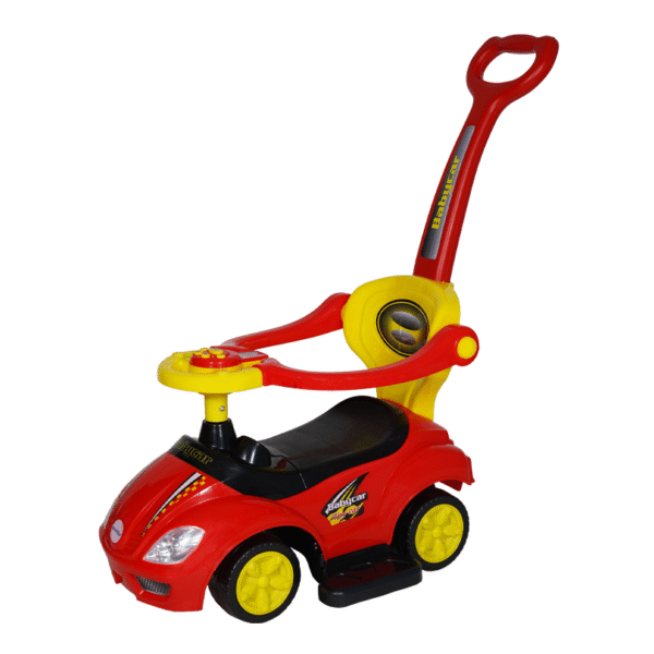 BABY CAR 3 EN 1 CANNE ROUGE/JAUNE – MON BÉBÉ